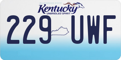 KY license plate 229UWF