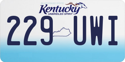 KY license plate 229UWI
