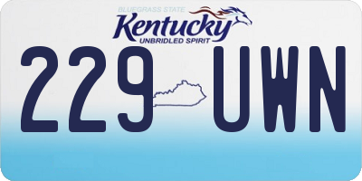 KY license plate 229UWN