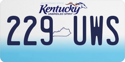 KY license plate 229UWS