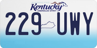 KY license plate 229UWY