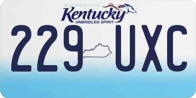 KY license plate 229UXC