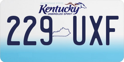 KY license plate 229UXF