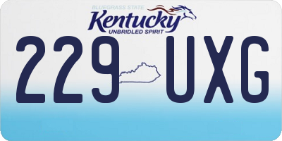 KY license plate 229UXG