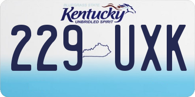 KY license plate 229UXK