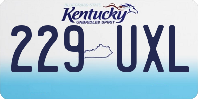 KY license plate 229UXL