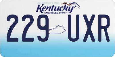 KY license plate 229UXR