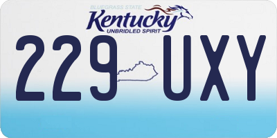 KY license plate 229UXY