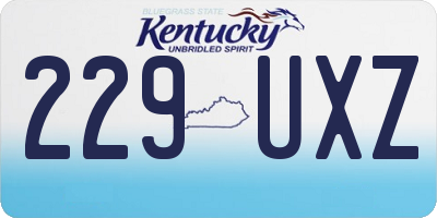 KY license plate 229UXZ