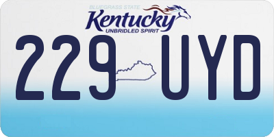 KY license plate 229UYD