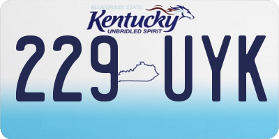 KY license plate 229UYK