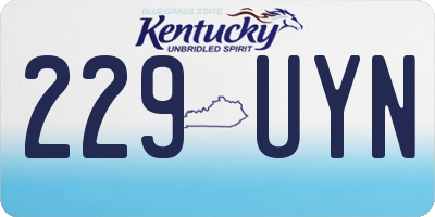 KY license plate 229UYN
