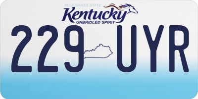 KY license plate 229UYR