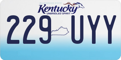 KY license plate 229UYY
