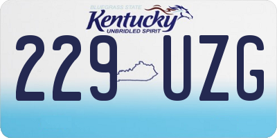 KY license plate 229UZG