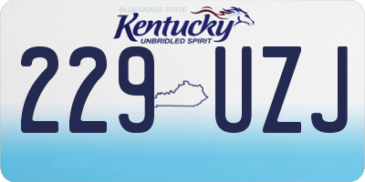 KY license plate 229UZJ
