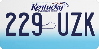 KY license plate 229UZK