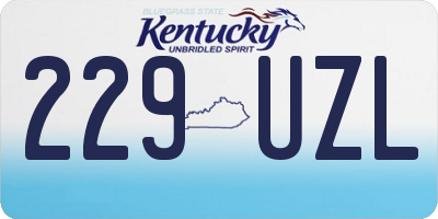 KY license plate 229UZL