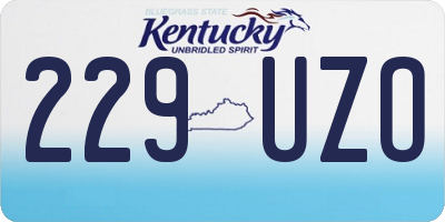 KY license plate 229UZO