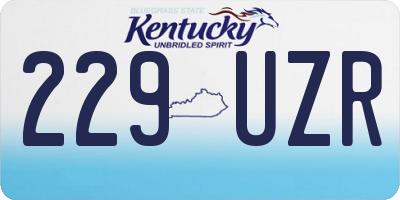 KY license plate 229UZR