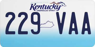 KY license plate 229VAA