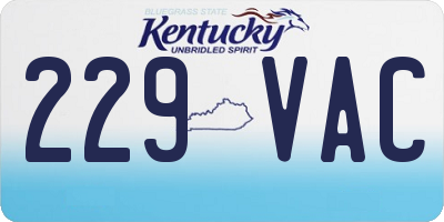 KY license plate 229VAC