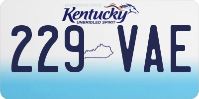 KY license plate 229VAE