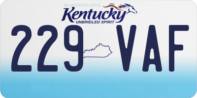 KY license plate 229VAF