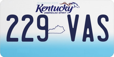 KY license plate 229VAS