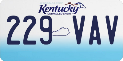 KY license plate 229VAV
