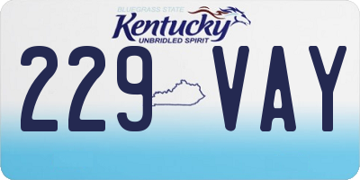 KY license plate 229VAY