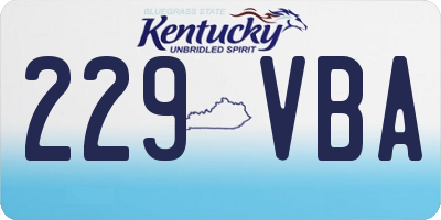 KY license plate 229VBA