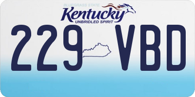 KY license plate 229VBD