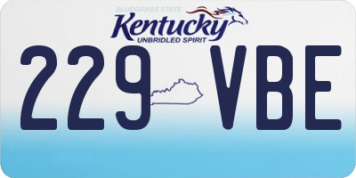 KY license plate 229VBE