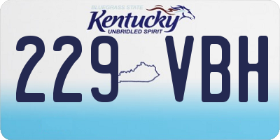 KY license plate 229VBH