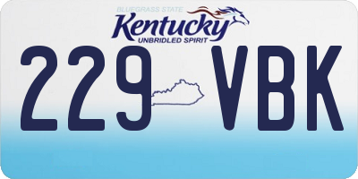 KY license plate 229VBK