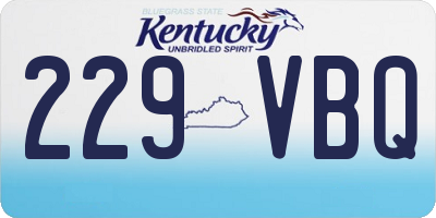 KY license plate 229VBQ