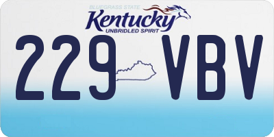KY license plate 229VBV