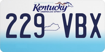 KY license plate 229VBX
