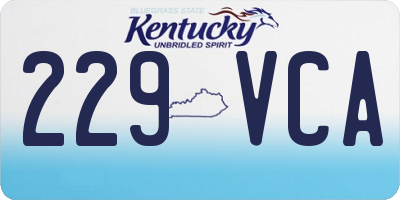 KY license plate 229VCA