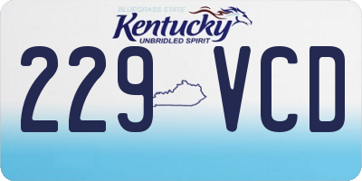 KY license plate 229VCD
