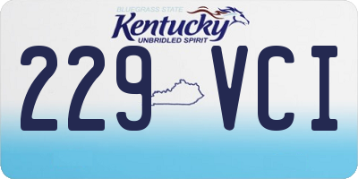 KY license plate 229VCI