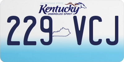 KY license plate 229VCJ