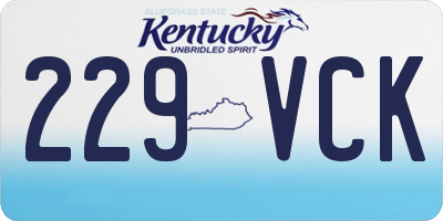 KY license plate 229VCK