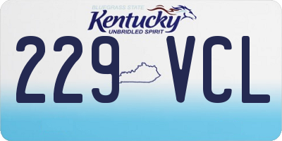 KY license plate 229VCL
