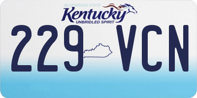 KY license plate 229VCN