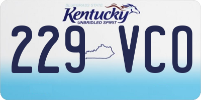KY license plate 229VCO