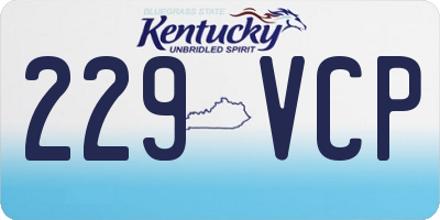 KY license plate 229VCP