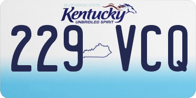 KY license plate 229VCQ
