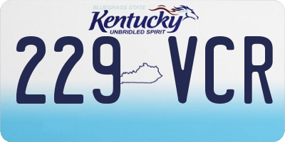 KY license plate 229VCR